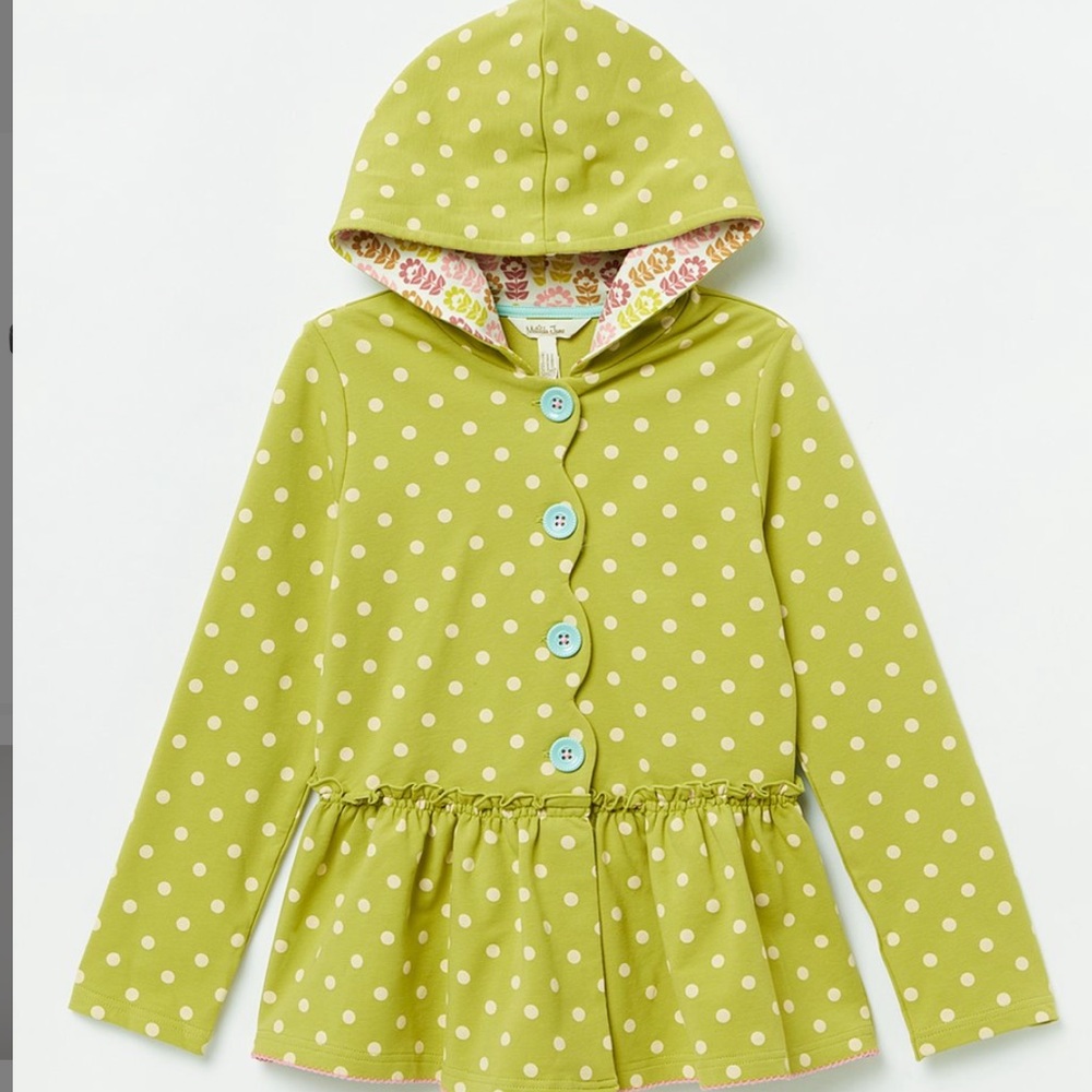 NWT Green Willow Dot Peplum Hoodie Size 4